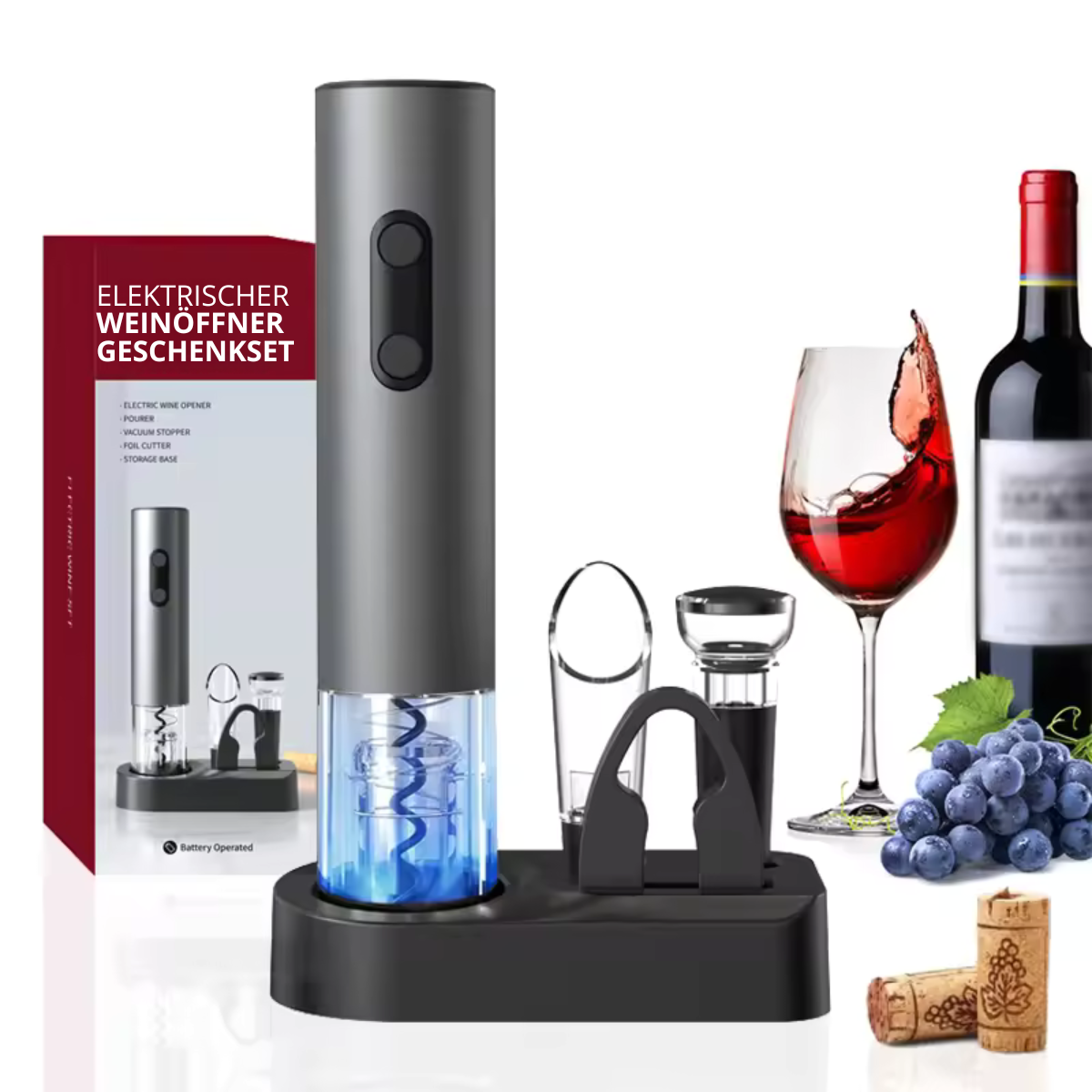 Elektrischen Weinöffner Geschenkset